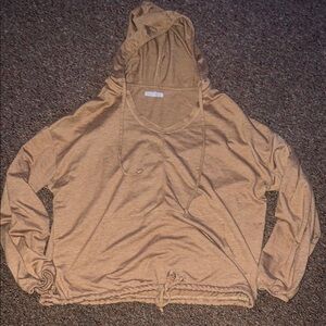 Casual Tan Hoodie Top Maurices Size Small